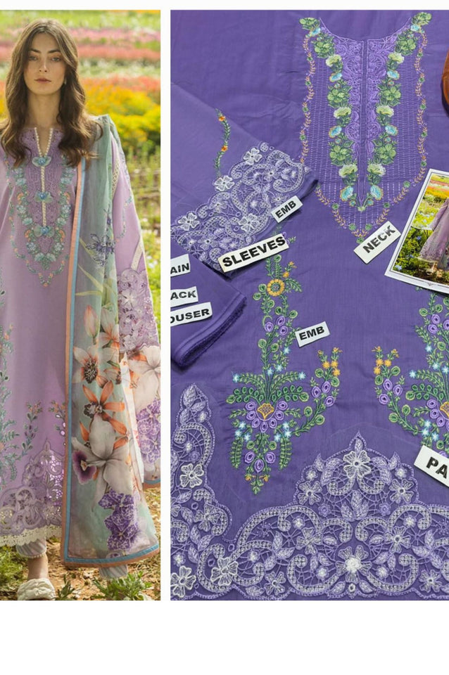 •Heavy embroidered front lawn (Embroidered Daman Patch)