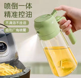 2-in-1 Oil Spray Bottle | Adjustable Mist & Dispenser | 470ml Leak-Proof Glass Container | For Cooking, BBQ, Baking & Air Fryer 500ml (Random Color)