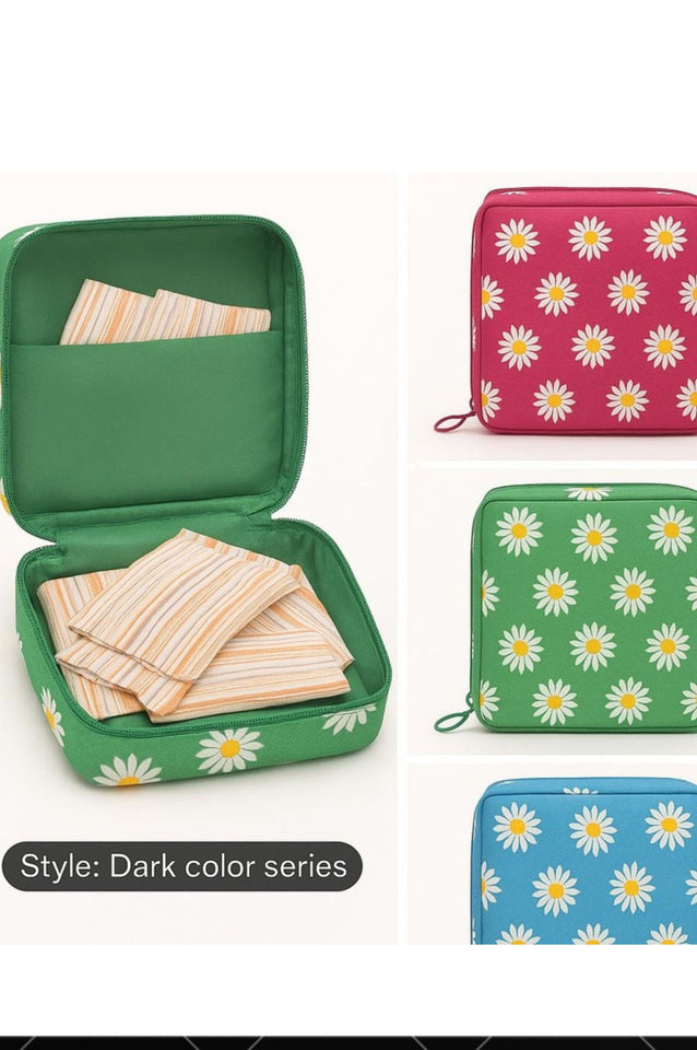 Women Portable Pouch Napkin Cosmetic Bags Organizer / Sanitary Pads Storage Bag / Ladies Makeup Bag Girls Hygiene Pad Bag (random Design & color)