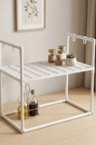 Microwave Oven Storage Rack 2-Tier Kitchen Organizer | Space-Saving Carbon Steel Shelf For Countertop And Utensils | Random Colour