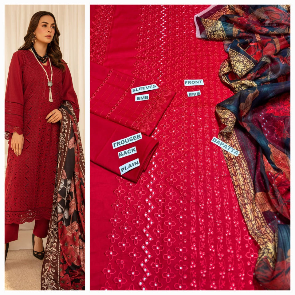 •Heavy embroidered front lawn (Embroidered Daman Patch)