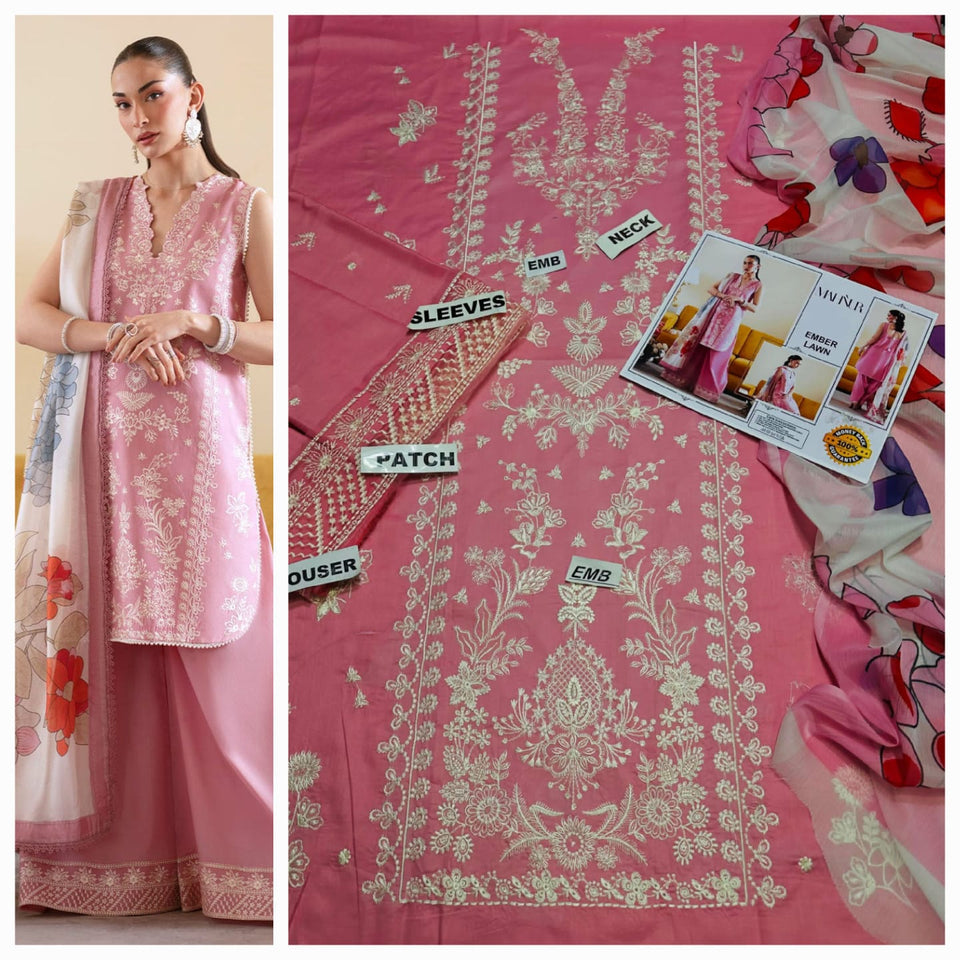 •Heavy embroidered front lawn (Embroidered Daman Patch)