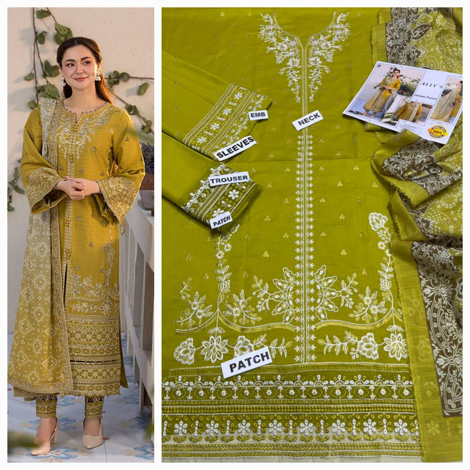 •Heavy embroidered front lawn (Embroidered Daman Patch)