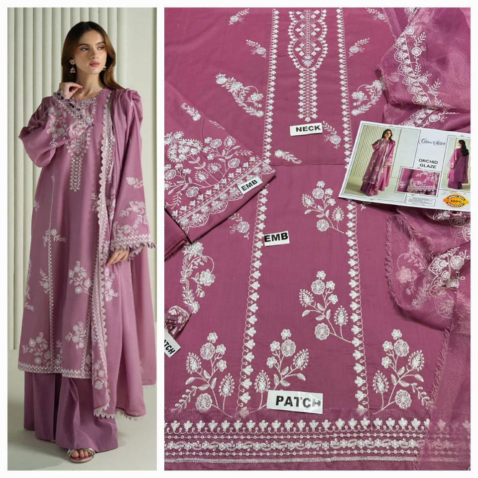 •Heavy embroidered front lawn (Embroidered Daman Patch)
