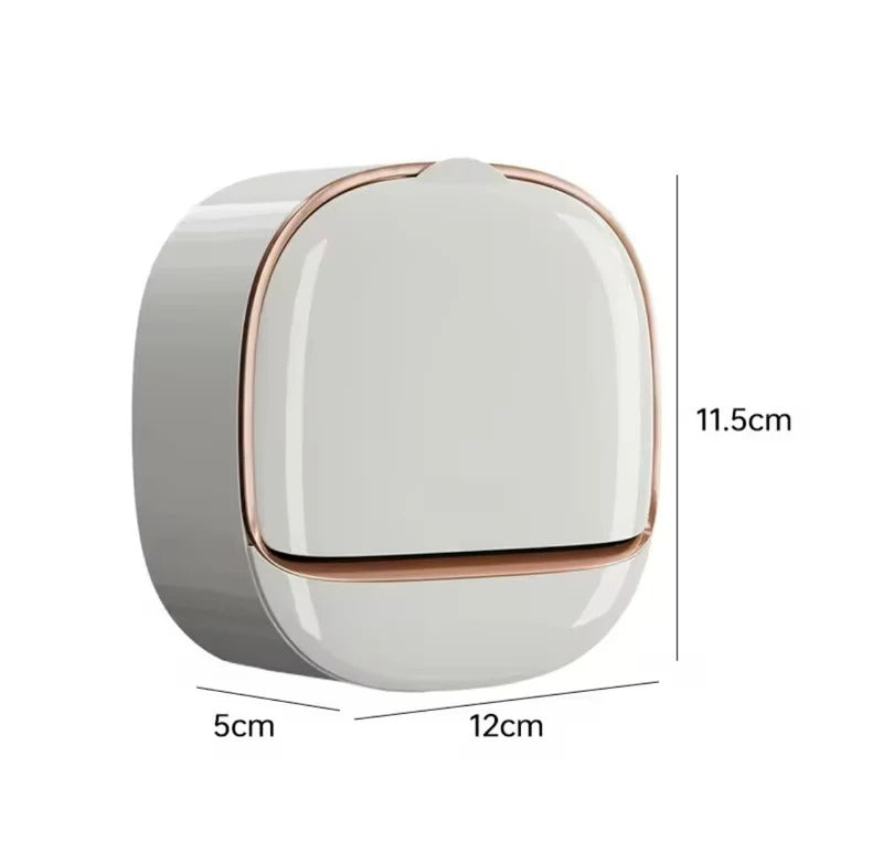 1PC Soap Box Wall Mounted Light Luxury Soap Holder Punch Free Drain Laundry Soap Box Easy Cleaning