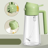 2-in-1 Oil Spray Bottle | Adjustable Mist & Dispenser | 470ml Leak-Proof Glass Container | For Cooking, BBQ, Baking & Air Fryer 500ml (Random Color)